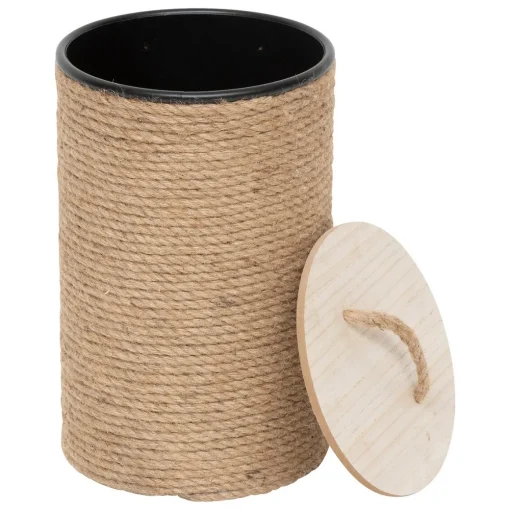 Cesto com tampa bege 38x25cm