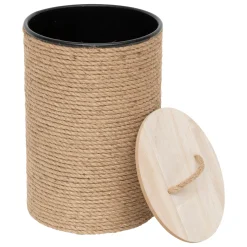 Cesto com tampa bege 48x36cm