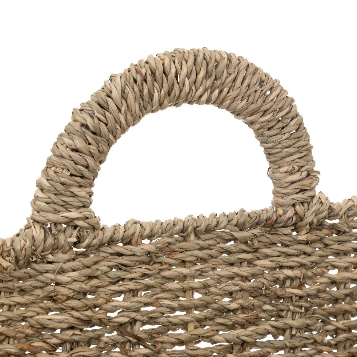 Cesto cora bege em ráfia para pendurar