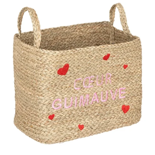 Cesto de arrumação com corações 27x33cm