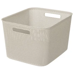 Cesto de arrumação crochet bege 19l