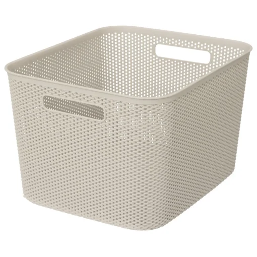Cesto de arrumação crochet bege 19l