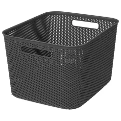 Cesto de arrumação crochet cinza antracite 19l