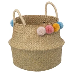 Cesto de arrumação LIA com pompons