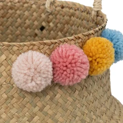 Cesto de arrumação LIA com pompons