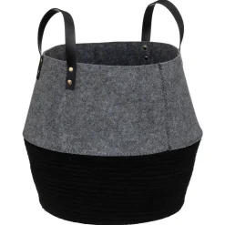 Cesto de feltro SOUL cinza e preto 39cm