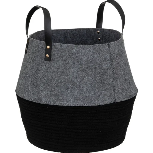 Cesto de feltro SOUL cinza e preto 39cm