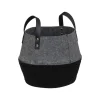 Cesto de feltro SOUL cinza e preto 28cm
