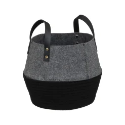 Cesto de feltro SOUL cinza e preto 28cm