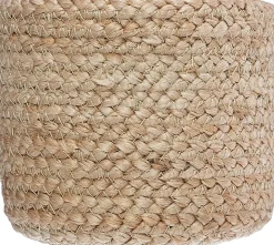Cesto de juta 12x16cm preto e bege