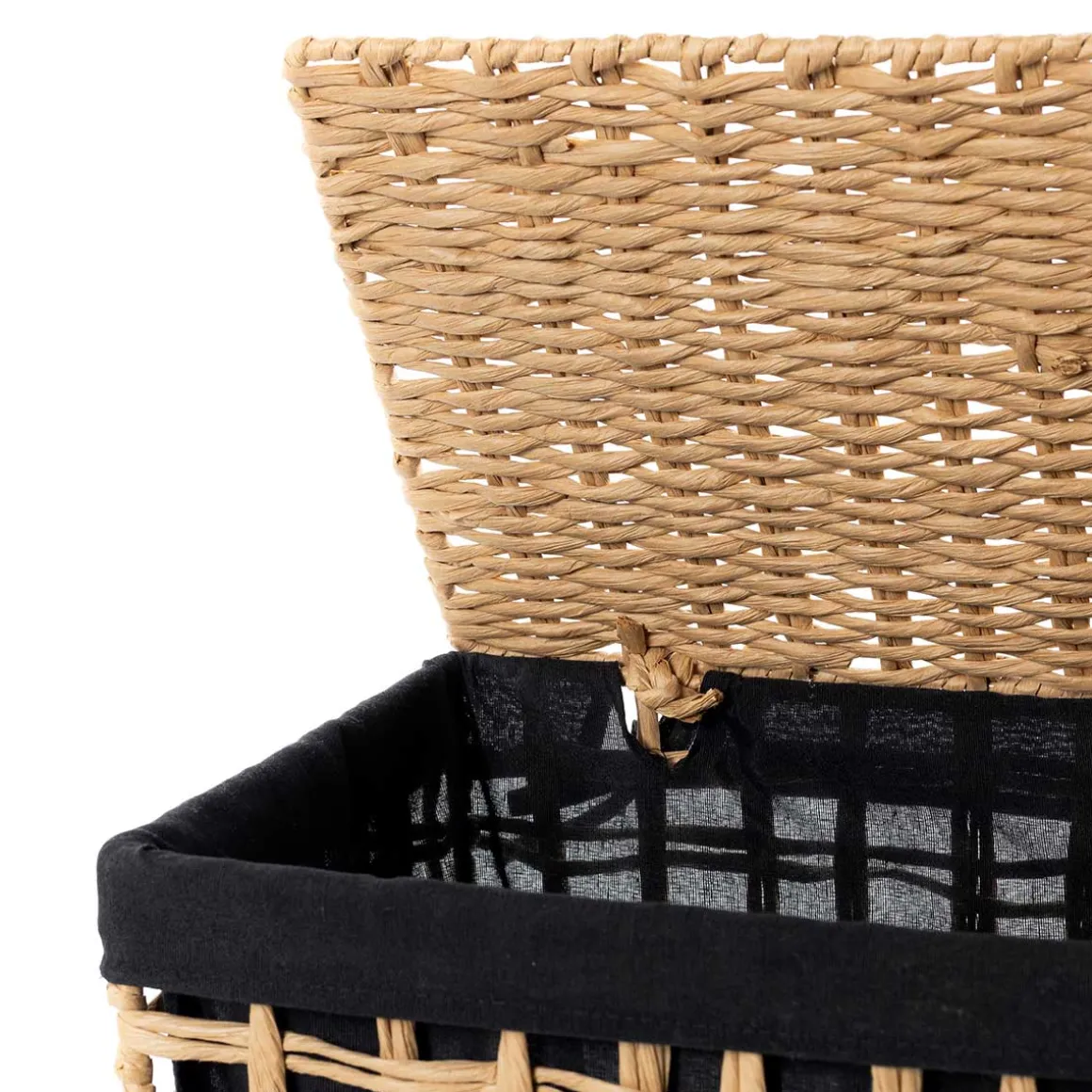 Cesto de roupa wc preto e bege 56cm