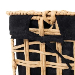 Cesto de roupa wc preto e bege 56cm