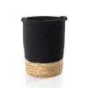 Cesto de roupa wc preto e natural 45cm