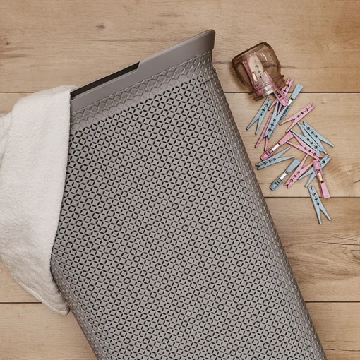 Cesto para roupa suja MODE cinza 57l