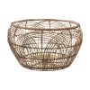 Cesto redondo bege em rattan 28x47cm