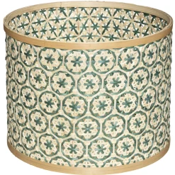Cesto redondo decorativo em bambu