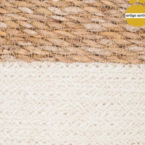 Cesto seagrass natural e branco 21cm