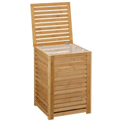 Cesto wc bambu forrado com tecido
