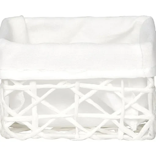 Cesto WC Branco Forrado 8x8cm