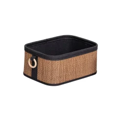 Cesto wc em bambu com alça de madeira 23x33cm