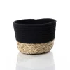 Cesto wc preto e natural 20x25cm