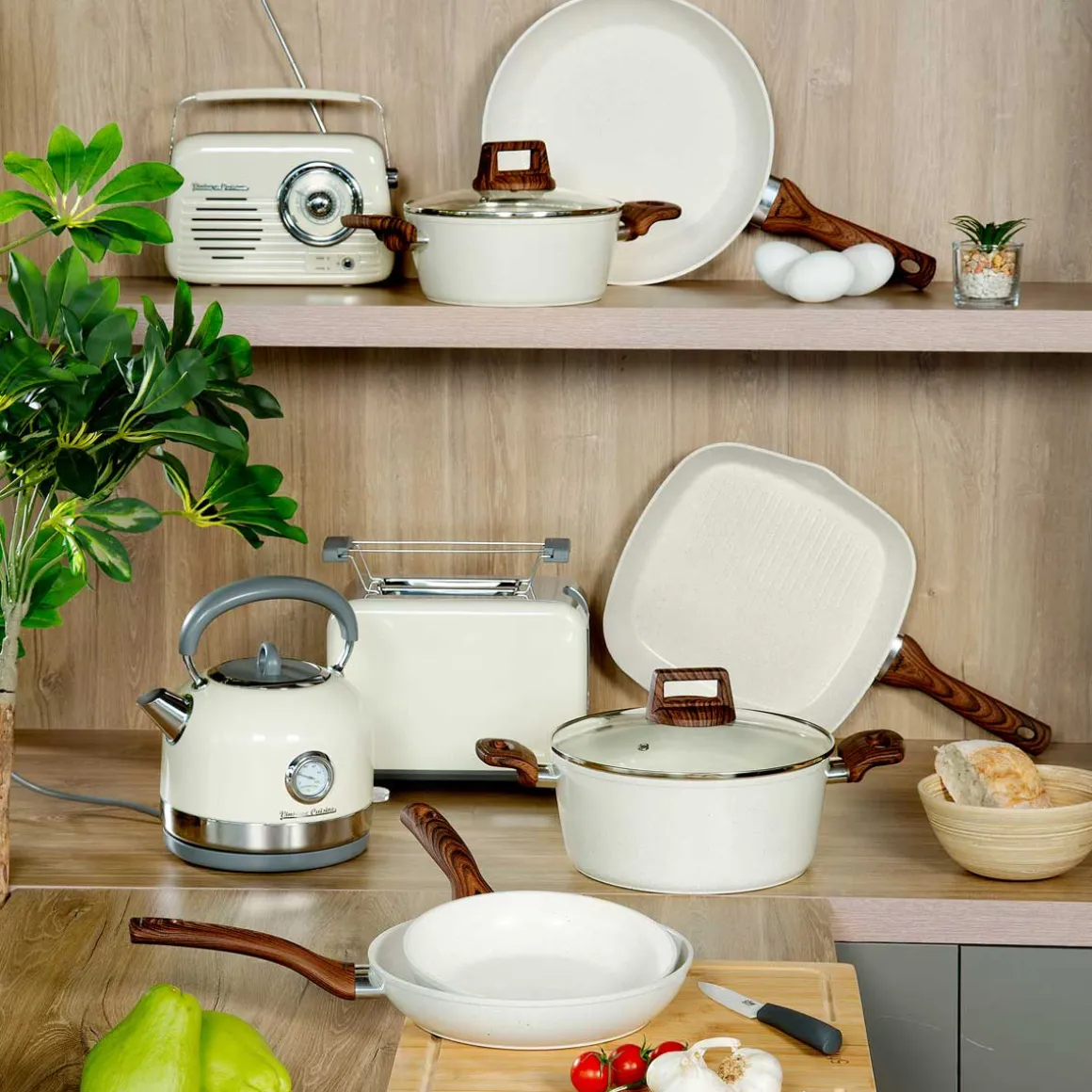 Chaleira elétrica VINTAGE CUISINE creme 2200w