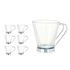 Chávena de café em vidro com pega de metal 8,5cl