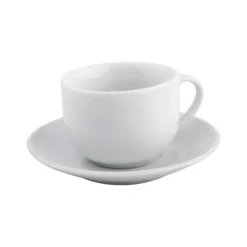 Chávena de café GIZ branca com pires em cerâmica