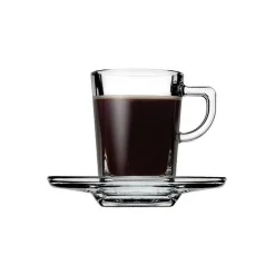 Chávena de café quadrada com pires