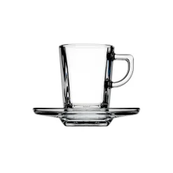 Chávena de café quadrada com pires