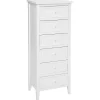 Cómoda alta com 6 gavetas CHARME branca 113cm