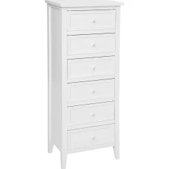 Cómoda alta com 6 gavetas CHARME branca 113cm