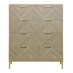 Cómoda CHEVRON bege com 4 gavetas