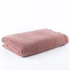 Colcha STONEWASHED rosa BLUSH com franjas 220x240cm