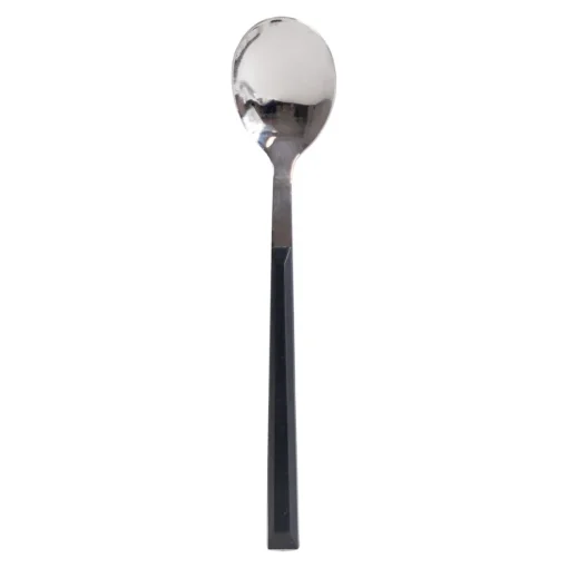 Colher de sobremesa inox com cabo preto