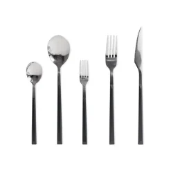 Colher de sobremesa inox com cabo preto