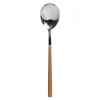 Colher de sopa em inox com cabo castanho