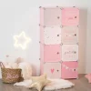 Coluna de arrumação dupla rosa 125x31,5x65cm
