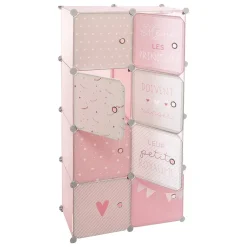 Coluna de arrumação dupla rosa 125x31,5x65cm