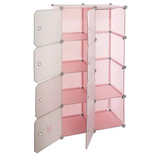 Coluna de arrumação dupla rosa 125x31,5x65cm