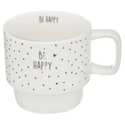 Conjunto 4 canecas HAPPY com suporte