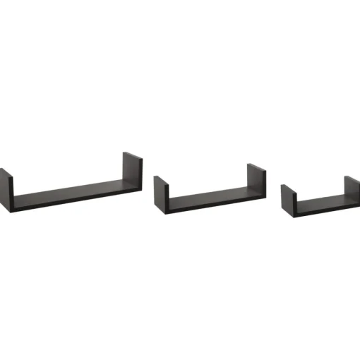 Conjunto 3 prateleiras pretas 22/32/42cm