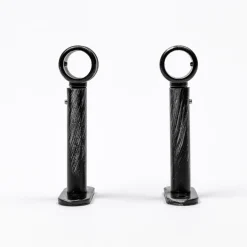 Conjunto 2 suportes preto/prateado 90mm