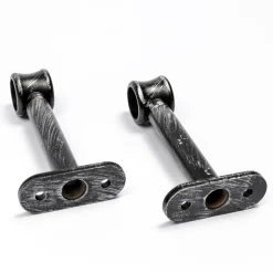 Conjunto 2 suportes preto/prateado 90mm