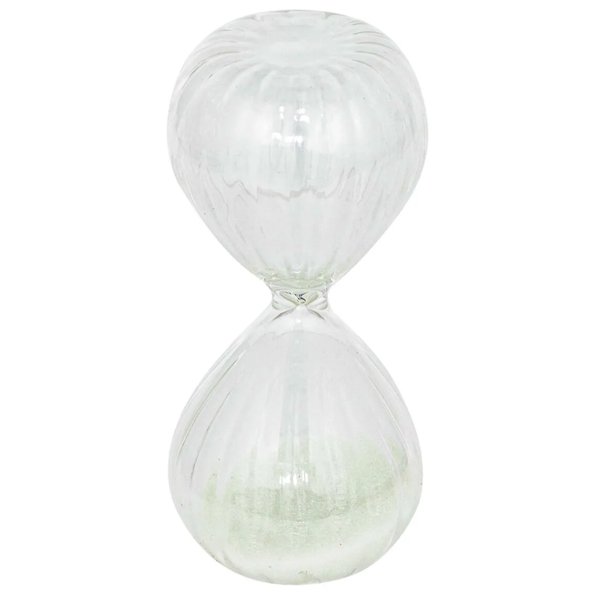 Conjunto de 3 ampulhetas em vidro com tabuleiro DE madeira