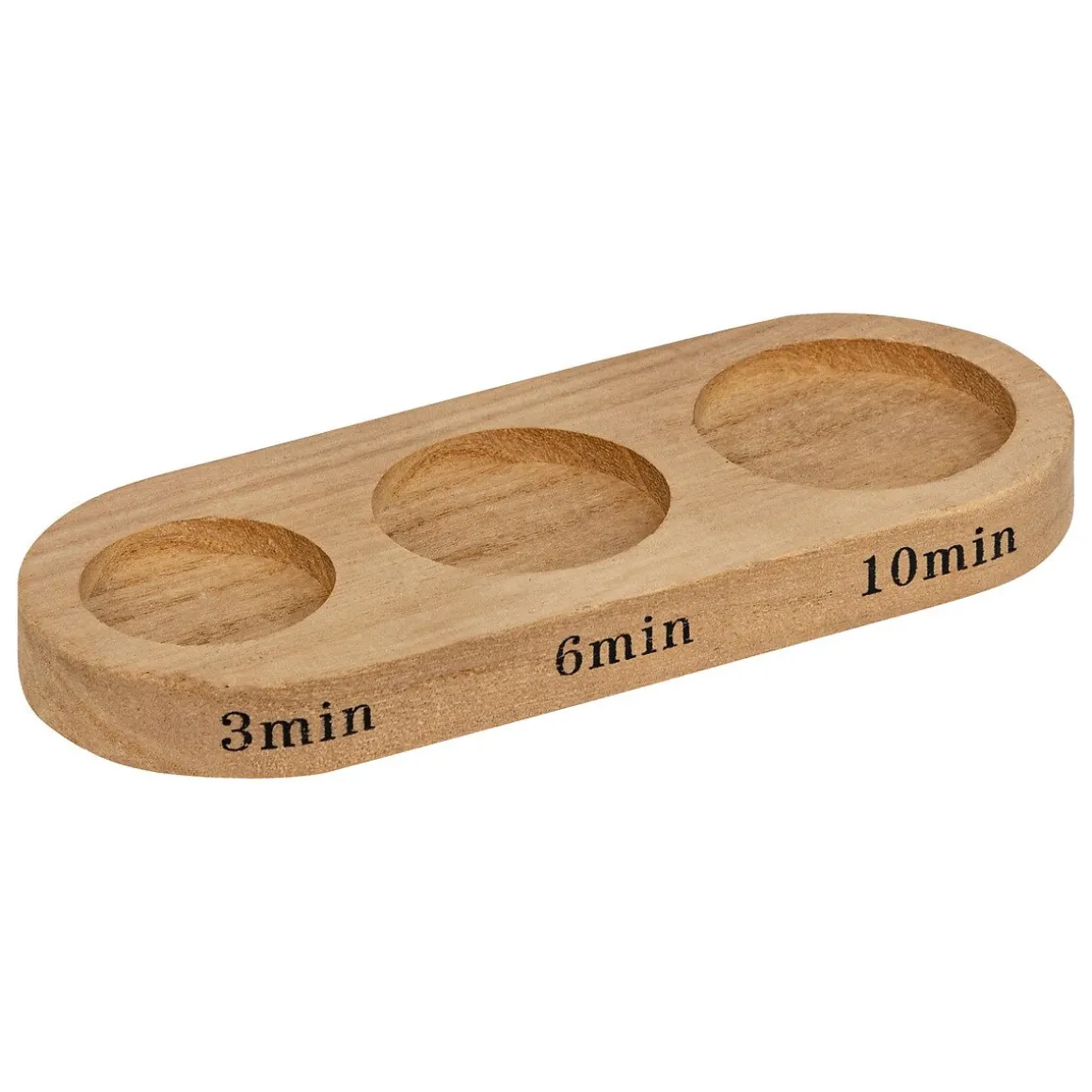 Conjunto de 3 ampulhetas em vidro com tabuleiro DE madeira