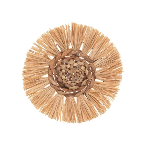 Conjunto de 3 bases decorativas redondas em ráfia