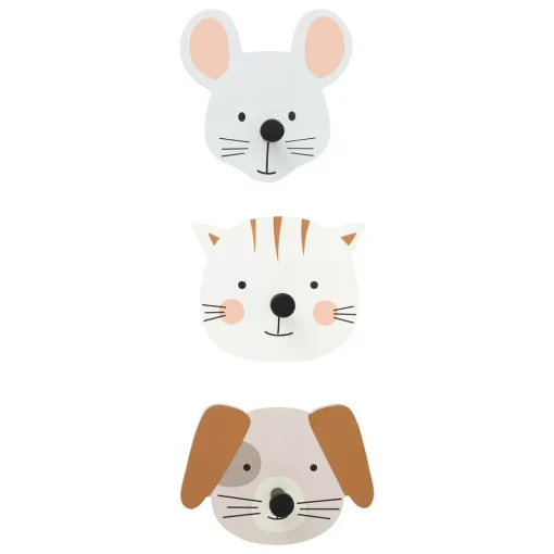 Conjunto de 3 cabides animais