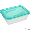 Conjunto de 3 caixas com tampa azul 1,25l