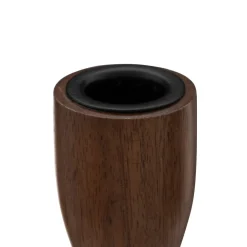 Conjunto de 2 castiçais castanhos em madeira mango